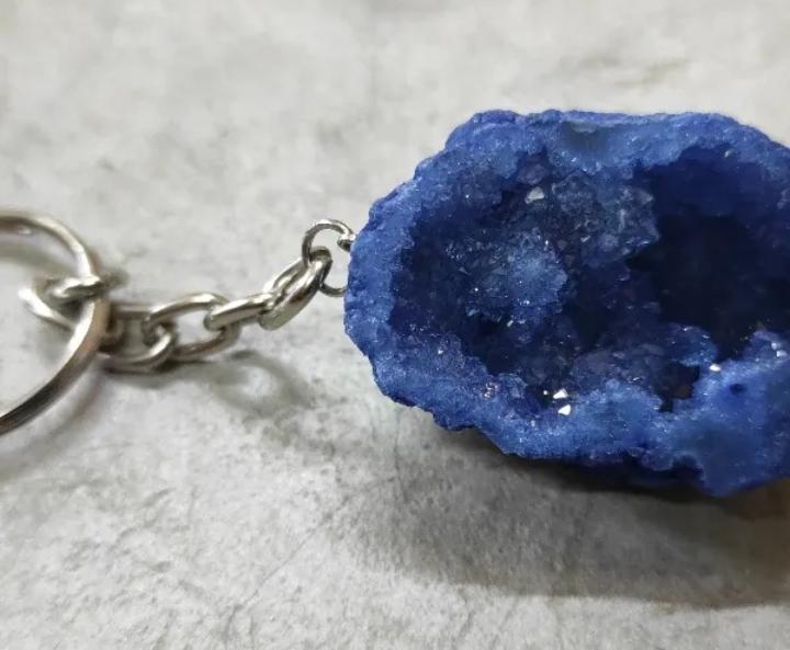 LlAVERO GEODA ÁGATA  AZUL